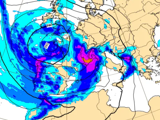 Fig. 3 - ECM - Previsione precipitazioni Domenica 10 Marzo 2024