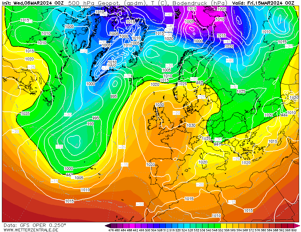 Fig. 4 - GFS Tendenza 13-16 Marzo