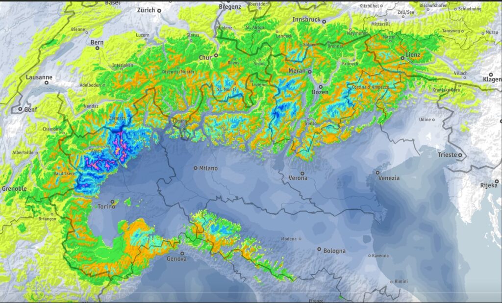 Neve prevista al suolo